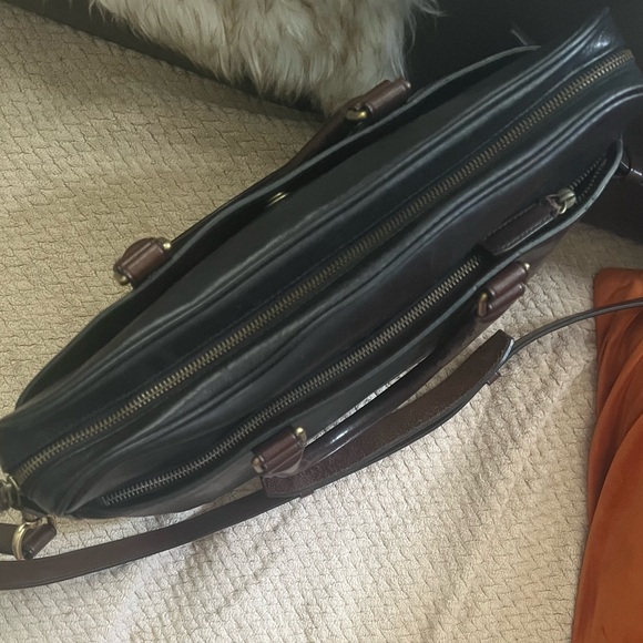 Rare 2-Tone Coach Laptop Bag Briefcase Discontinued Leather EUC - Picture 6 of 6